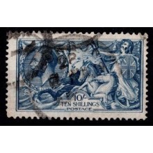 1912-13 - England - AFA 144 - Søhest med baggrund af vandrette linier - Frimærke - Stemplet.